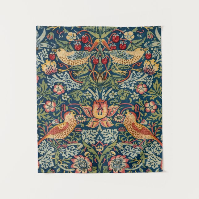 Tapete De Parede Strawberry Thief por William Morris (Frente)