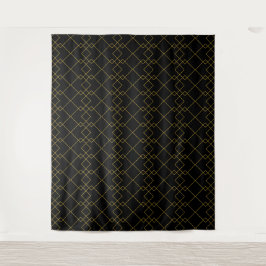 Tapete De Parede Stylish Gold Geometric Box Design Black