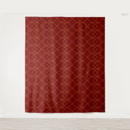 Tapete De Parede Stylish Gold Geometric Box Design Deep Red