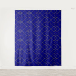 Tapete De Parede Stylish Gold Geometric Box Design Navy Blue