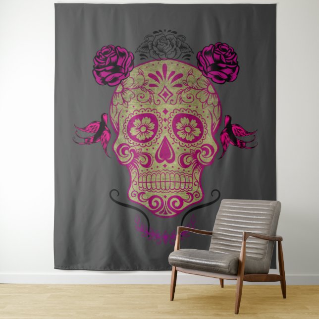 Tapete De Parede Sugar Skull 1.0 (In Situ)