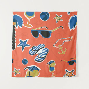 Tapete De Parede Summer Beach: Relaxando o Padrão Invisível.