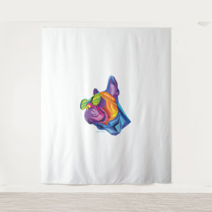 Tapete De Parede Summer French Buldogue Puppy Colorful