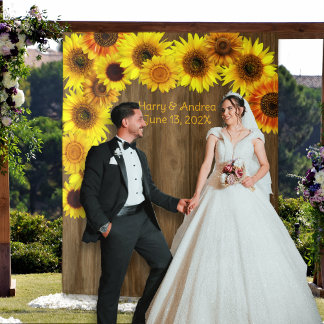 Tapete De Parede Sunflowers Wedding Backdrop to Personalize