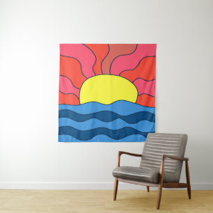 Tapete De Parede Sunset e Ondas