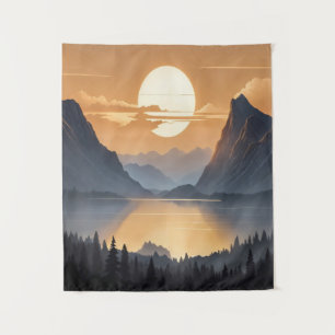 Tapete De Parede Sunset ouro Sobre A Arte Da Paisagem Maiústica Da