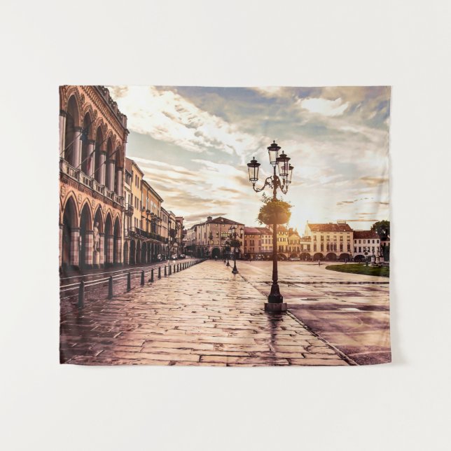 Tapete De Parede Sunset over quadrado em Padova, Itália (Frente (Horizontal))