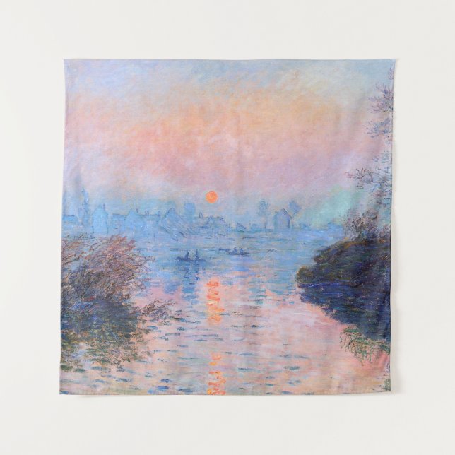 Tapete De Parede Sunset sobre o Seine Claude Monet (Frente)