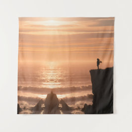 Tapete De Parede Sunset Surf Silhouette Wall Tapestry