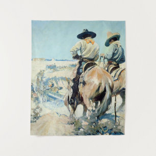 Tapete De Parede Supply Wagon Western Art da NC Wyeth