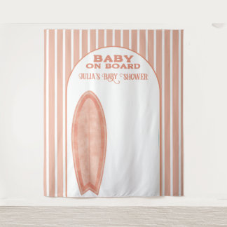 Tapete De Parede Surf Board Baby Shower Custom Photo Wall Banner