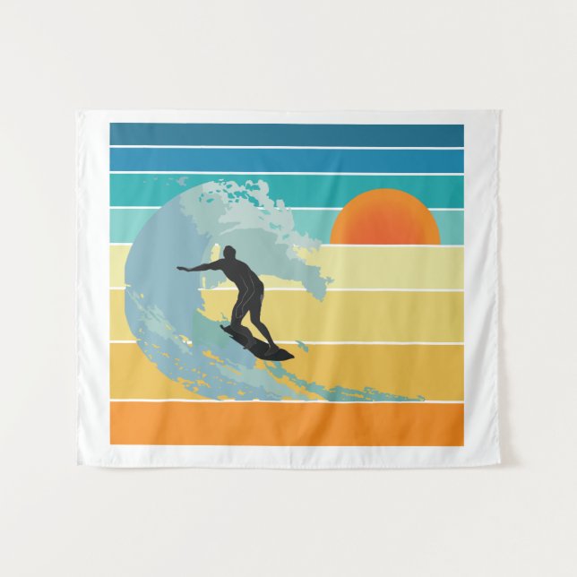 Tapete De Parede Surfer Dude Vintage Sunset (Frente (Horizontal))