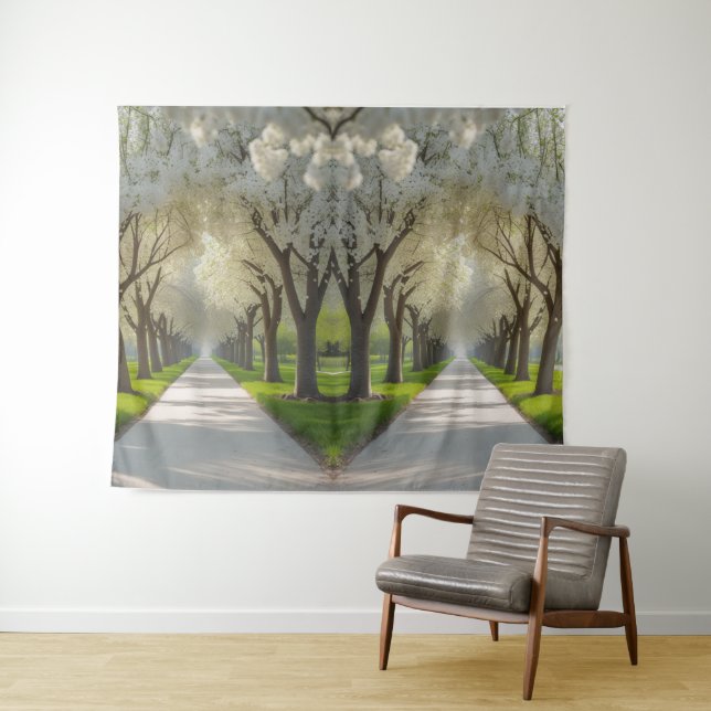 Tapete De Parede "Sussurros de Primavera - Caminho de Bloqueio (In Situ (Horizontal))