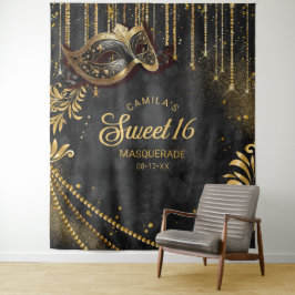 Tapete De Parede Sweet 16 Mascarada Black Photo Backdrop ID1032