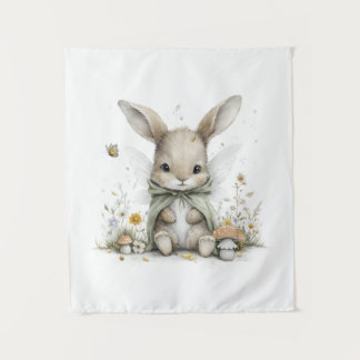 Tapete De Parede Sweet watercolour fairy bunny illustration
