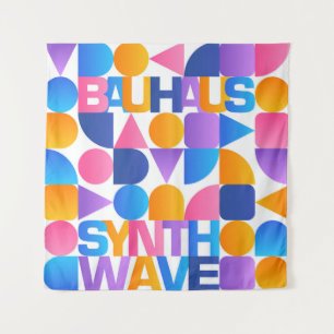 Tapete De Parede Synthwave Bauhaus Rainbow poster nº 1 (azul-rosa-y