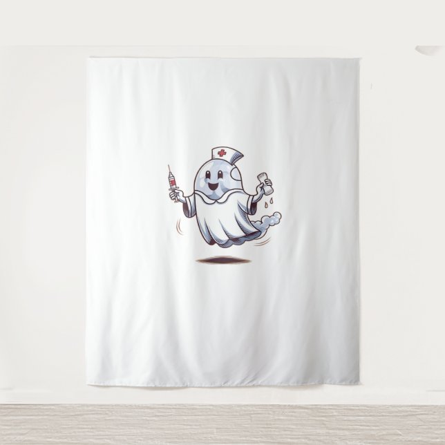 Tapete De Parede T-Shirt Clássico de Enfermeira fantasma (Frente)