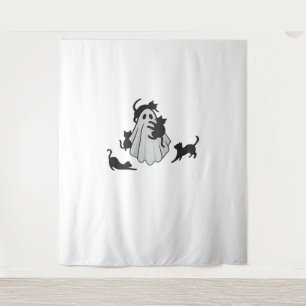 Tapete De Parede T-Shirt Clássico Ghost e Gatos Negros