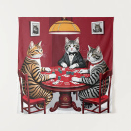 Tapete De Parede Tabby Cats Reproduzindo Poker