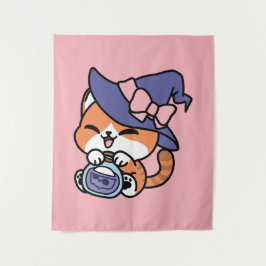 Tapete De Parede Tabby Witch Brew – Design de Gato Fofo de Hallowee