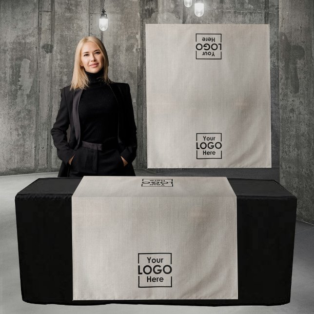 Tapete De Parede Table Runner Banner Business 2 Logos Faux Linen (Table Runner Banner Business 2 Logos Faux Linen Tapestry)