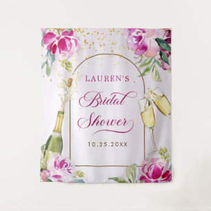 Tapete De Parede Taça de Vinho Floral Chá de Noiva