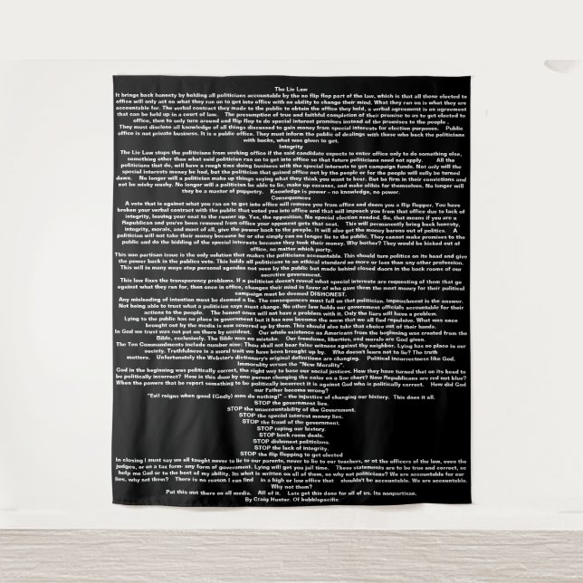 Tapete De Parede Tapeçaria, a Lei da Mentira (Frente)