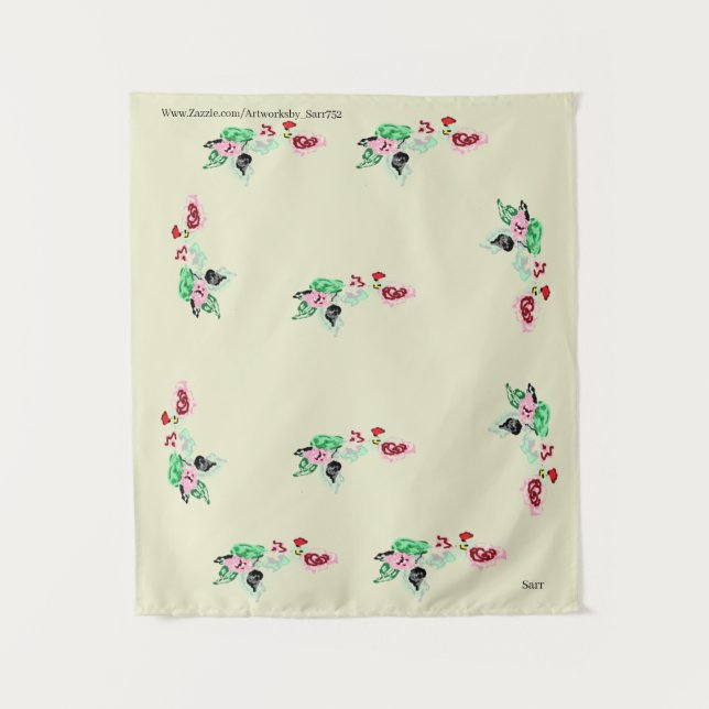 Tapete De Parede Tapeçaria: Vinha com Rosas (Frente)