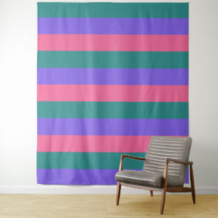 Tapete De Parede Tapeçarias de padrão de Stripes Tricolores