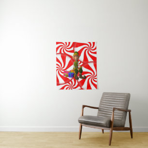 Tapete De Parede Tapestries Christmas Elf