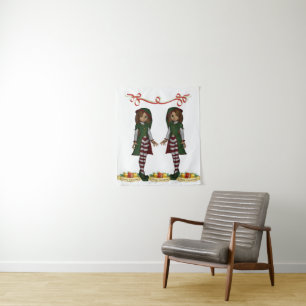 Tapete De Parede Tapestries Christmas Elf