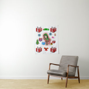 Tapete De Parede Tapestries Christmas Elf
