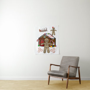 Tapete De Parede Tapestries Natal Gingerbird Man