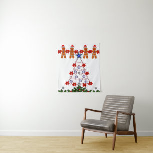 Tapete De Parede Tapestries Natal Gingerbird Man