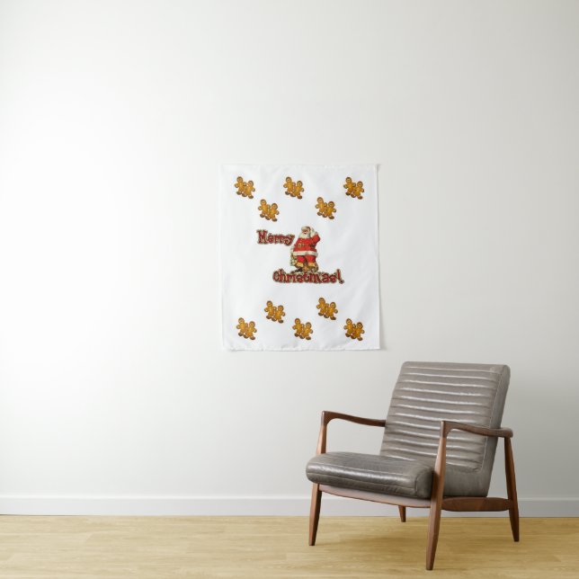 Tapete De Parede Tapestries Natal Gingerbird Man (In Situ)