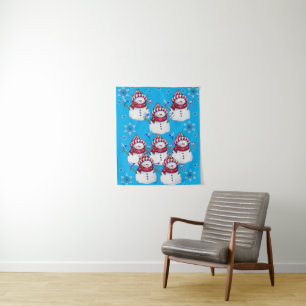 Tapete De Parede Tapestries Snowman