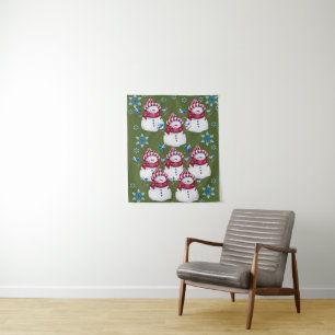Tapete De Parede Tapestries Snowman