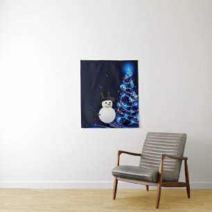 Tapete De Parede Tapestries Snowman