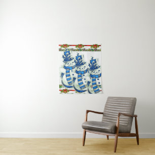 Tapete De Parede Tapestries Snowman