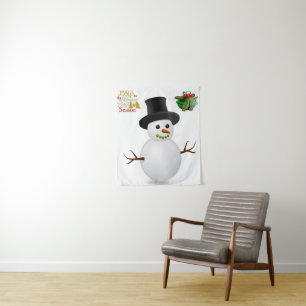 Tapete De Parede Tapestries Snowman