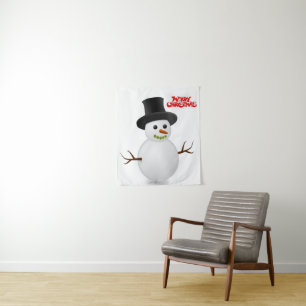 Tapete De Parede Tapestries Snowman