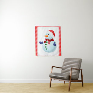 Tapete De Parede Tapestries Snowman