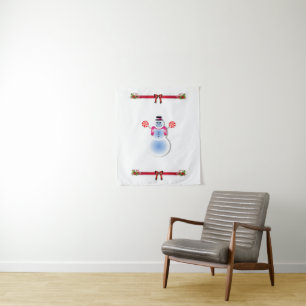 Tapete De Parede Tapestries Snowman