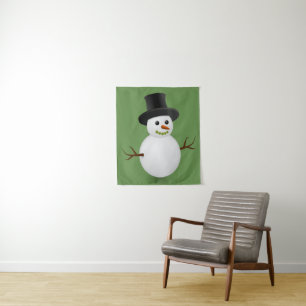 Tapete De Parede Tapestries Snowman