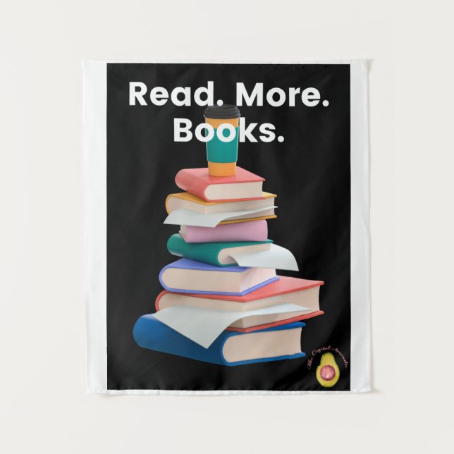 Tapete De Parede Tapestry of "Read. More. Books." (Frente)