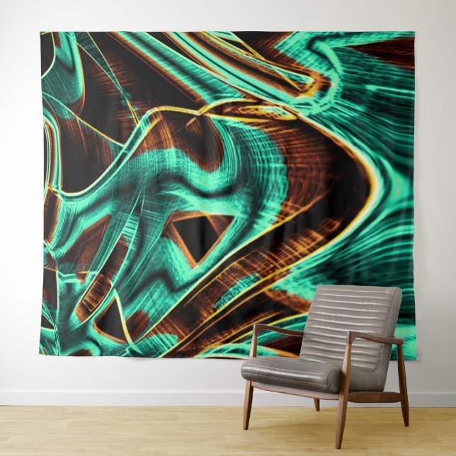 Tapete De Parede Tapetes aquamarina e ranhuras de café muito tortas (In Situ (Horizontal))