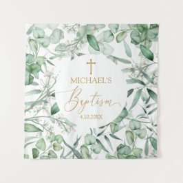 Tapete De Parede Tapiz  Baptism Eucalyptus greenery backdrop banner