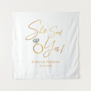 Tapete De Parede Tapiz, ela disse sim! Banne de Backdrop de Casamen