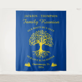Tapete De Parede Tapiz Family reunion tree backdrop banner blue