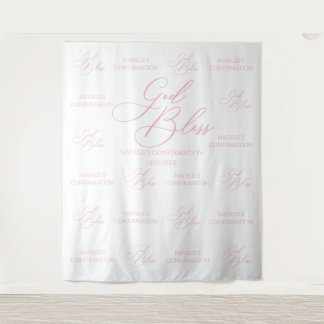 Tapete De Parede Tapiz God Bless Elegant Pink photobooth backdrop